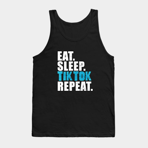 Eat Sleep Tiktok Repeat Tank Top by peekxel